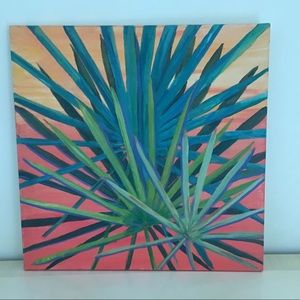 ORIGINAL ART ON CANVAS. TITLED YARD ART PALMETTOS.